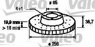 Valeo 186247 Front brake disc ventilated 186247