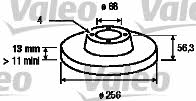 Valeo 186268 Unventilated front brake disc 186268