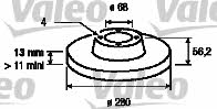 Valeo 186269 Unventilated front brake disc 186269