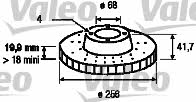 Valeo 186273 Front brake disc ventilated 186273