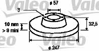 Valeo 186276 Unventilated front brake disc 186276