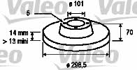 Valeo 186283 Unventilated front brake disc 186283