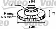 Valeo 186284 Front brake disc ventilated 186284