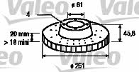 Valeo 186287 Front brake disc ventilated 186287