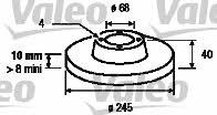 Valeo 186292 Rear brake disc, non-ventilated 186292