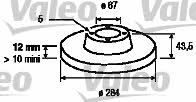 Valeo 186298 Unventilated front brake disc 186298