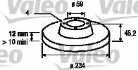 Valeo 186300 Unventilated front brake disc 186300