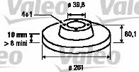 Valeo 186302 Rear brake disc, non-ventilated 186302