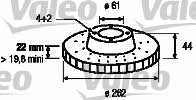 Valeo 186304 Front brake disc ventilated 186304