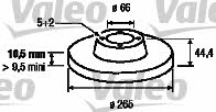 Valeo 186307 Rear brake disc, non-ventilated 186307