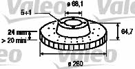 Valeo 186315 Front brake disc ventilated 186315