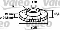 Valeo 186405 Front brake disc ventilated 186405