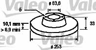 Valeo 186424 Rear brake disc, non-ventilated 186424