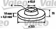 Valeo 186425 Rear brake disc, non-ventilated 186425