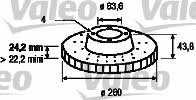 Valeo 186427 Front brake disc ventilated 186427