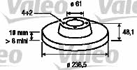 Valeo 186435 Rear brake disc, non-ventilated 186435