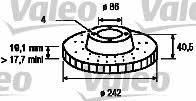 Valeo 186441 Front brake disc ventilated 186441
