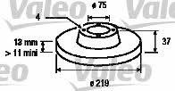 Valeo 186454 Unventilated front brake disc 186454