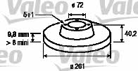 Valeo 186458 Rear brake disc, non-ventilated 186458