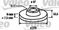 Valeo 186470 Rear brake disc, non-ventilated 186470