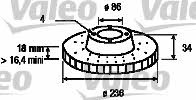 Valeo 186476 Front brake disc ventilated 186476