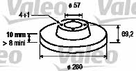 Valeo 186490 Rear brake disc, non-ventilated 186490