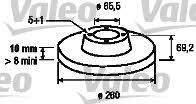 Valeo 186497 Rear brake disc, non-ventilated 186497