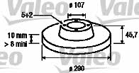 Valeo 186504 Unventilated front brake disc 186504