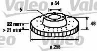 Valeo 186509 Front brake disc ventilated 186509