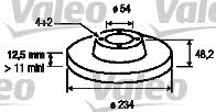 Valeo 186510 Unventilated front brake disc 186510