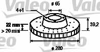 Valeo 186519 Front brake disc ventilated 186519