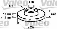 Valeo 186520 Unventilated front brake disc 186520