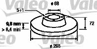Valeo 186528 Rear brake disc, non-ventilated 186528