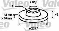 Valeo 186529 Unventilated front brake disc 186529