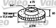 Valeo 186559 Rear ventilated brake disc 186559