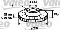 Valeo 186560 Front brake disc ventilated 186560