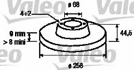 Valeo 186564 Rear brake disc, non-ventilated 186564