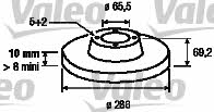 Valeo 186566 Rear brake disc, non-ventilated 186566