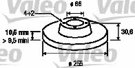 Valeo 186567 Rear brake disc, non-ventilated 186567