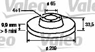 Valeo 186581 Unventilated front brake disc 186581