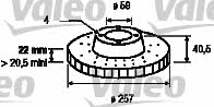 Valeo 186590 Front brake disc ventilated 186590