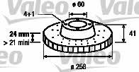 Valeo 186592 Front brake disc ventilated 186592