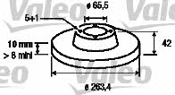 Valeo 186593 Rear brake disc, non-ventilated 186593
