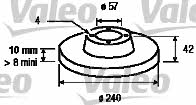 Valeo 186594 Rear brake disc, non-ventilated 186594