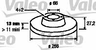Valeo 186599 Unventilated front brake disc 186599