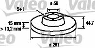 Valeo 186605 Unventilated front brake disc 186605