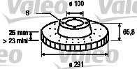Valeo 186640 Front brake disc ventilated 186640