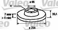 Valeo 186654 Rear brake disc, non-ventilated 186654