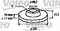 Valeo 186687 Unventilated front brake disc 186687