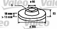 Valeo 186692 Unventilated front brake disc 186692